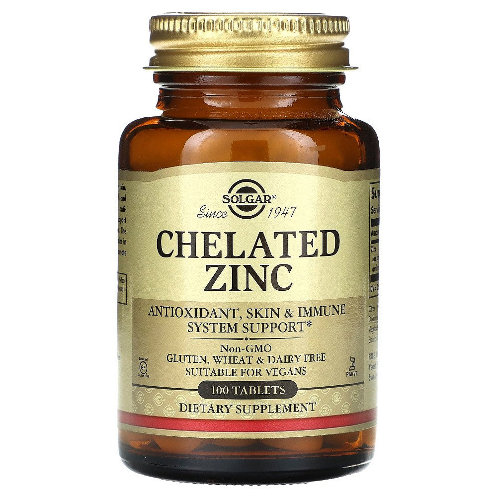 Solgar Chelated Zinc 22 mg, 100 Tabletten
