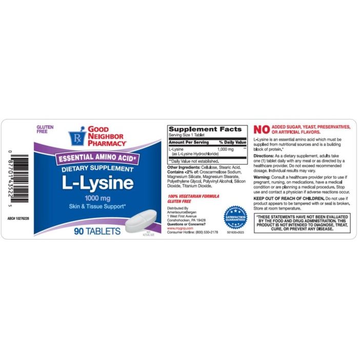Good Neighbor Pharmacy L-Lizinë 1000mg Tableta 90 copë