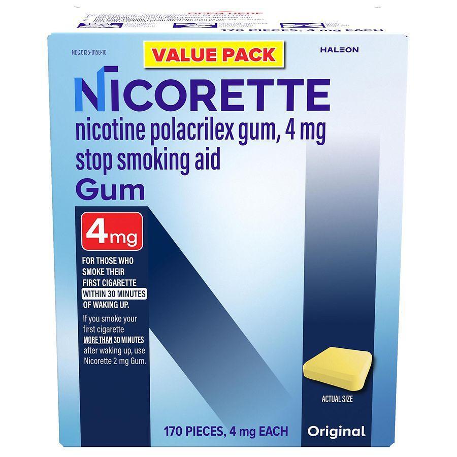 Nicorette 4mg Kaugummi zur Raucherentwöhnung – Original – 170 St.