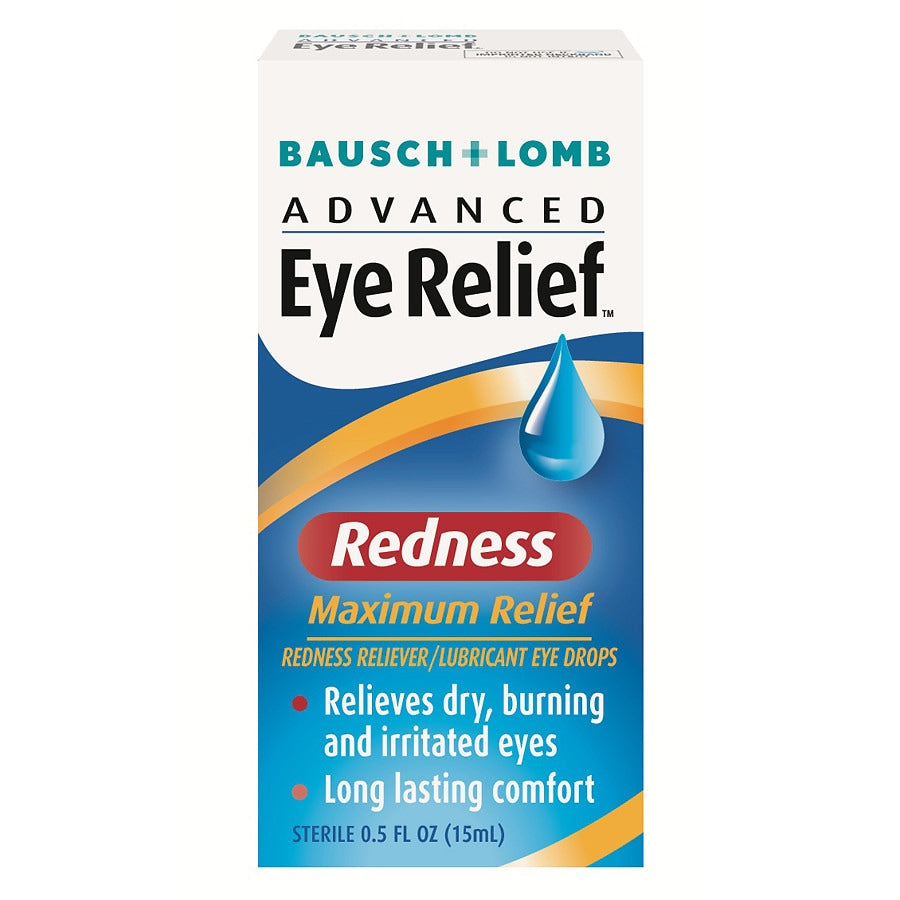 Bausch + Lomb Advanced Eye Relief Lehtësim Maksimal i Skuqjes – Pika Sterile Lubrifikuese për Sytë, 0.5 fl oz (15 mL)