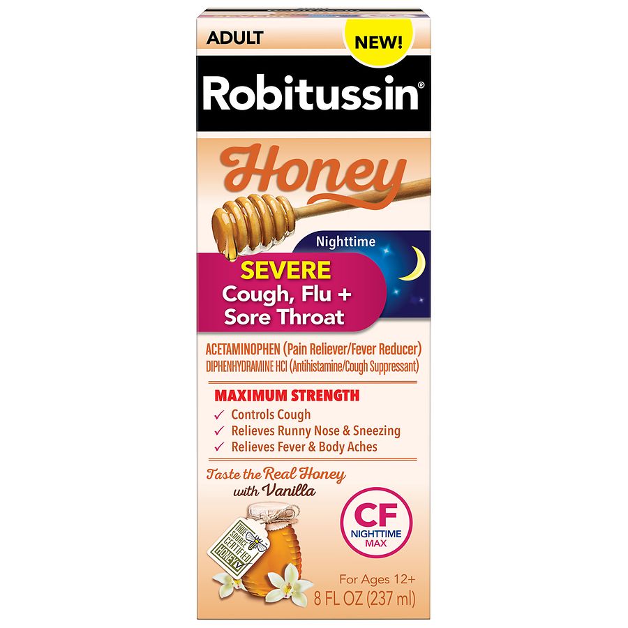 Robitussin Adult Max Stärke Husten & Halsweh Saft Honig