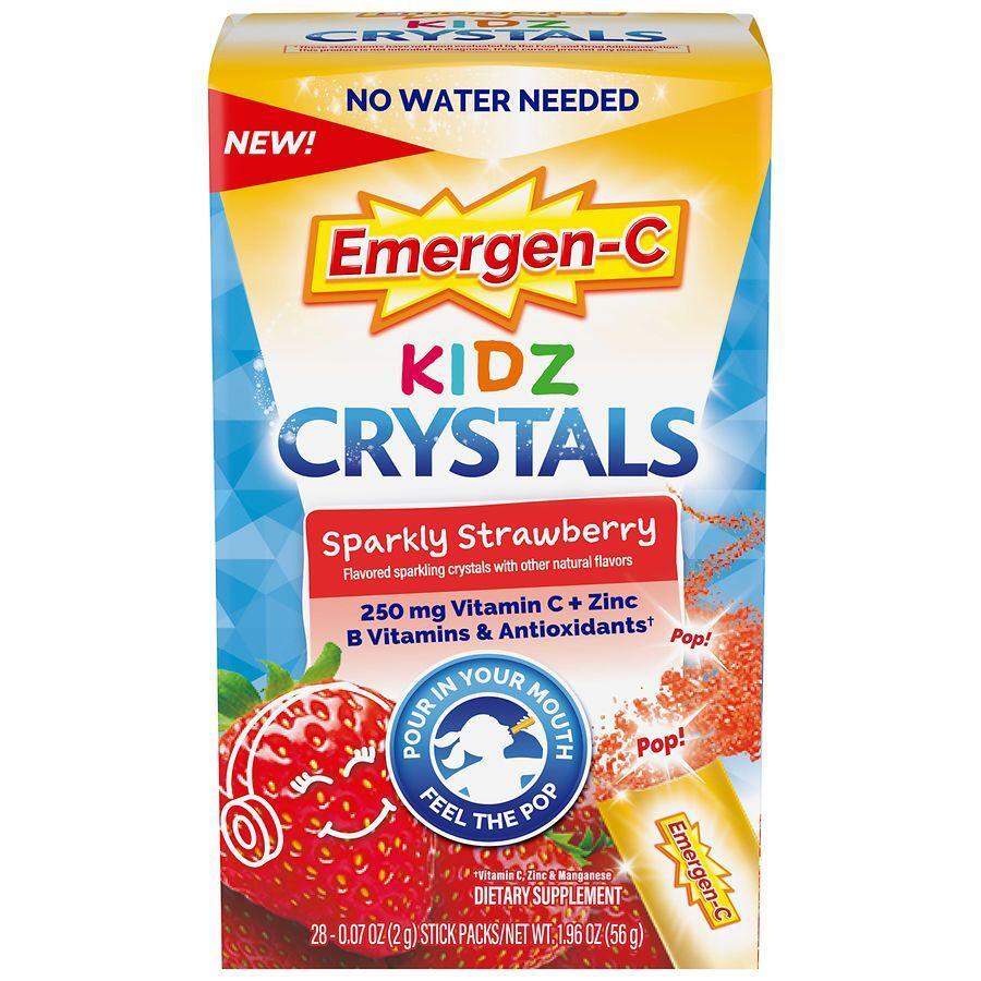 Emergen-C Kids Immun-Unterstützung Supplement Kristalle Sprudelnde Erdbeere
