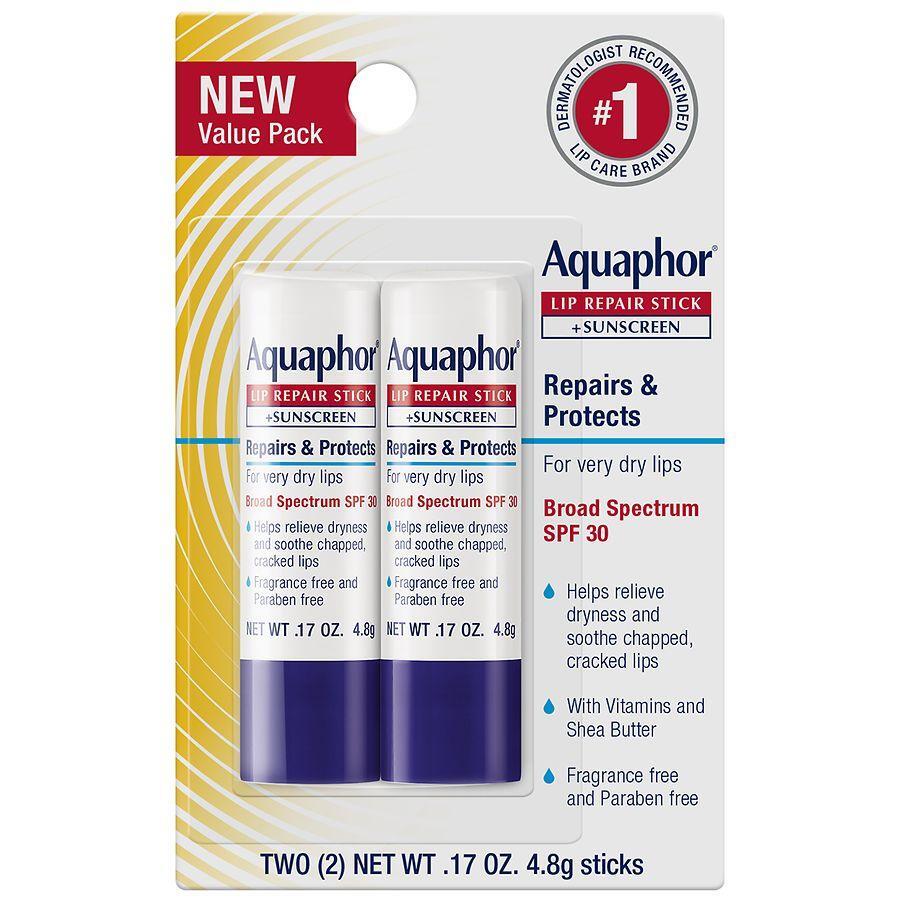 Aquaphor Balm Riparues Buzësh për Buzë të Çara - SPF30 - 2 copë/9.6 gr