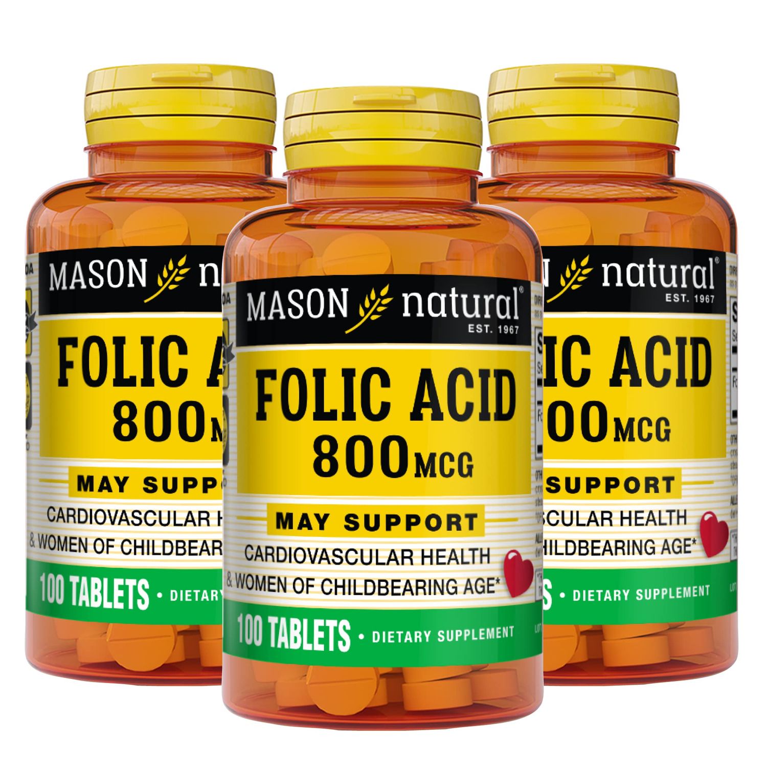 Mason Natural Folsäure, 800 µg, Tabletten