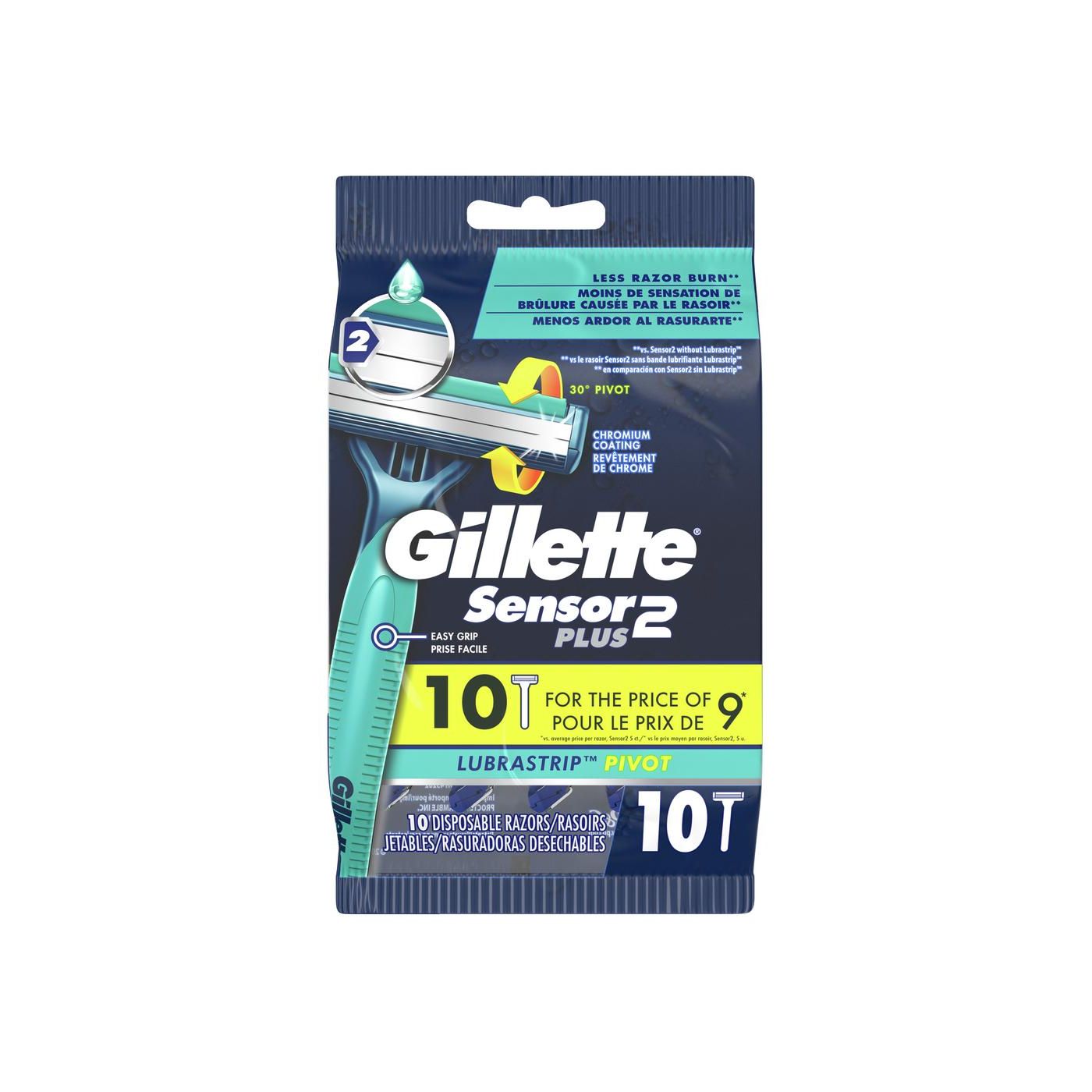 Gillette Sensor2 Plus Einwegrasierer für Herren mit schwenkbarem Kopf