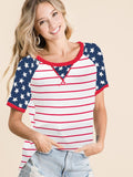Stripe Knit Star Print Tee