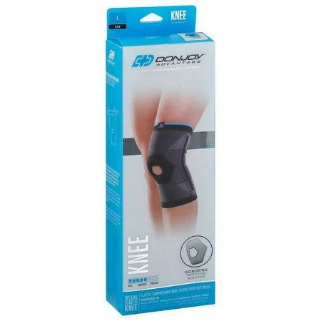Donjoy Advantage Deluxe Elastische Kniebandage Schwarz Groß