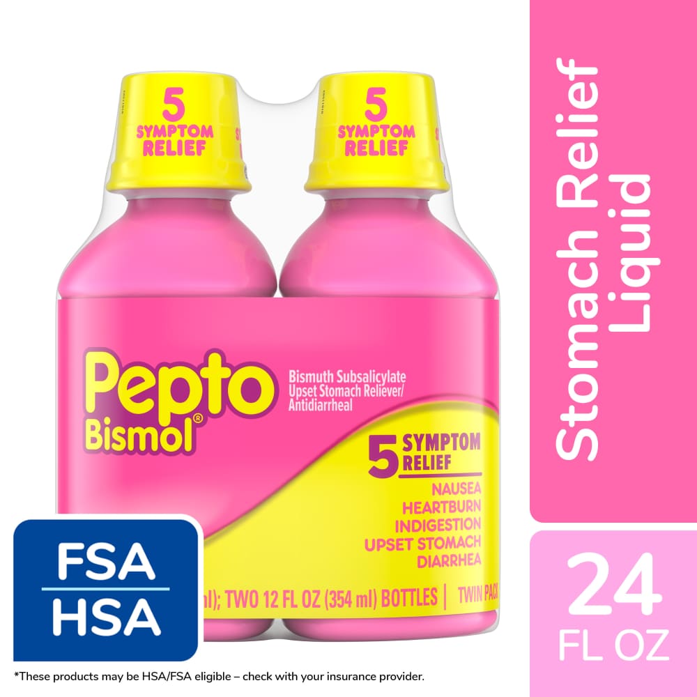 Pepto Bismol Lehtësim i 5 Simptomave Paketë Dyfishe 2 Shishe 355 ml