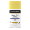 Neutrogena Sheer Zinc Oxide Mineralischer Sonnencreme-Stick mit Vitamin E, Breitspektrum LSF 50+ & UVA/UVB-Schutz, wasserfest & rückstandsfreie Anwendung, ohne Parabene/Farbstoffe, 42,5 g