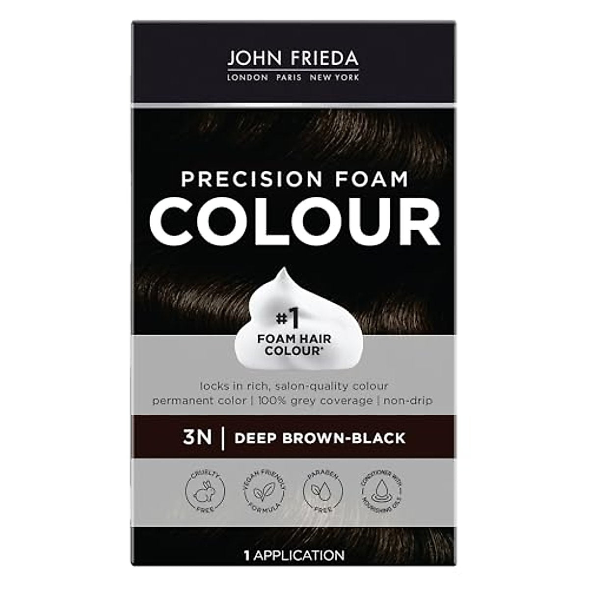 John Frieda Precision Foam Colour – 3N Tiefbraunschwarz (1 Packung)