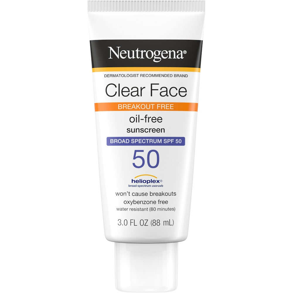 Neutrogena Sonnencreme, ölfrei, Clear Face, Breitspektrum LSF 50, 88 ml