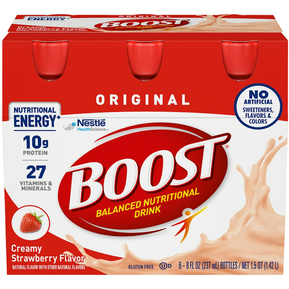Boost High Protein Nutritional Drink, Sehr Erdbeer, 20g Protein, 237ml Flasche, 6 Stück