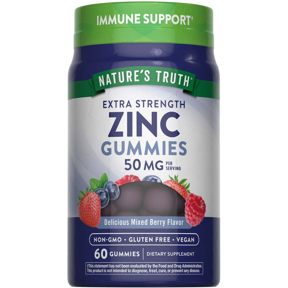 Nature's Truth Zink, extra stark, 50 mg, Gummibonbons, natürlicher gemischter Beeren-Geschmack