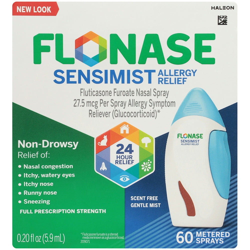 Flonase Sensimist 24 Std. Allergie-Linderung Nasenspray – Sanfter Sprühnebel, Geruchsneutral, 60 Sprühstöße, 5,9 ml