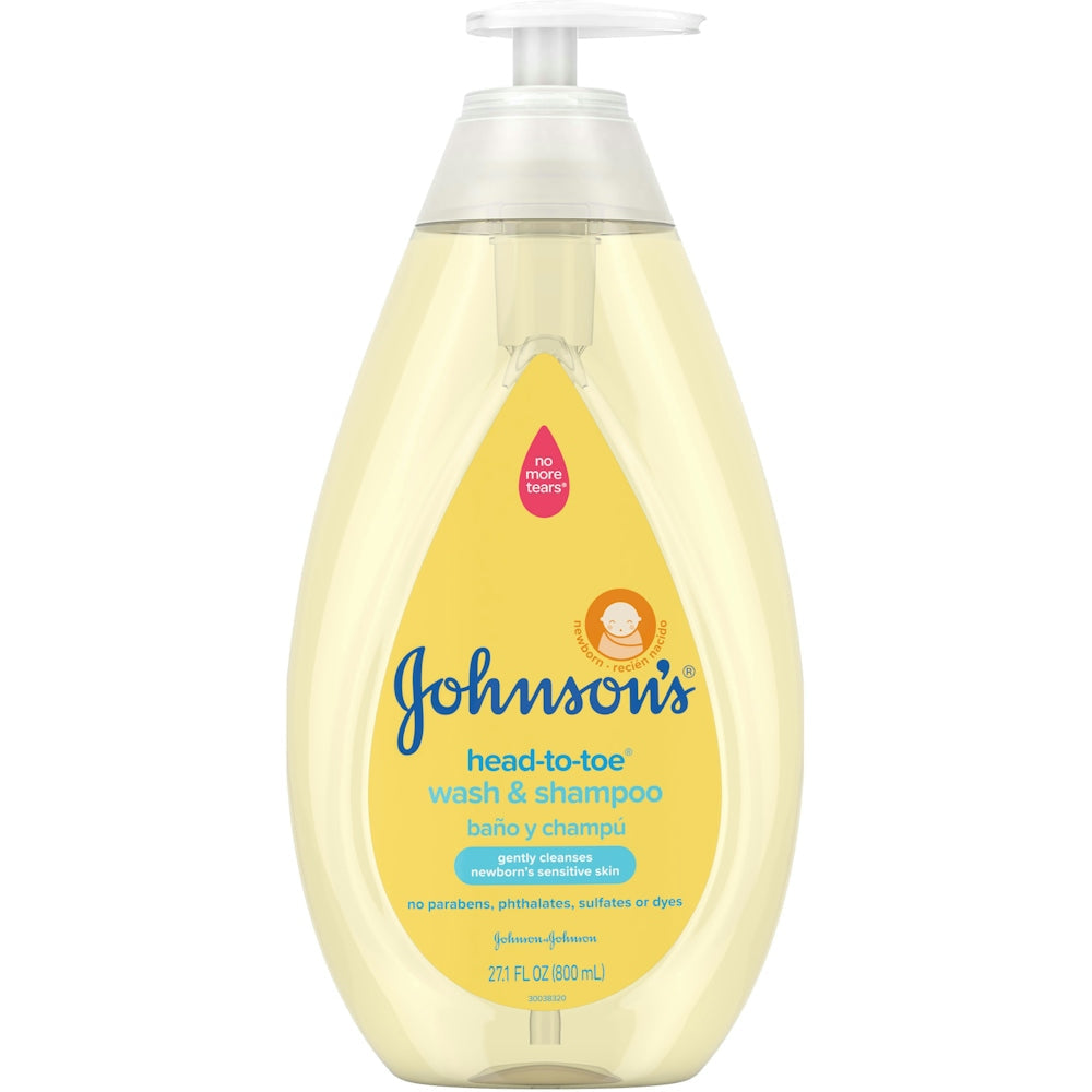 Johnson's Head-To-Toe Sanfte, Tränenfreie Baby- & Neugeborenen-Waschlotion & Shampoo, 800 ml