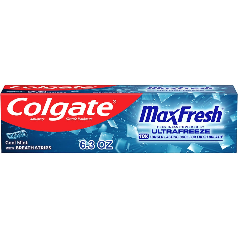 Colgate Max Fresh aufhellende Zahnpasta mit Atemstreifen – Cool Mint, 180 g