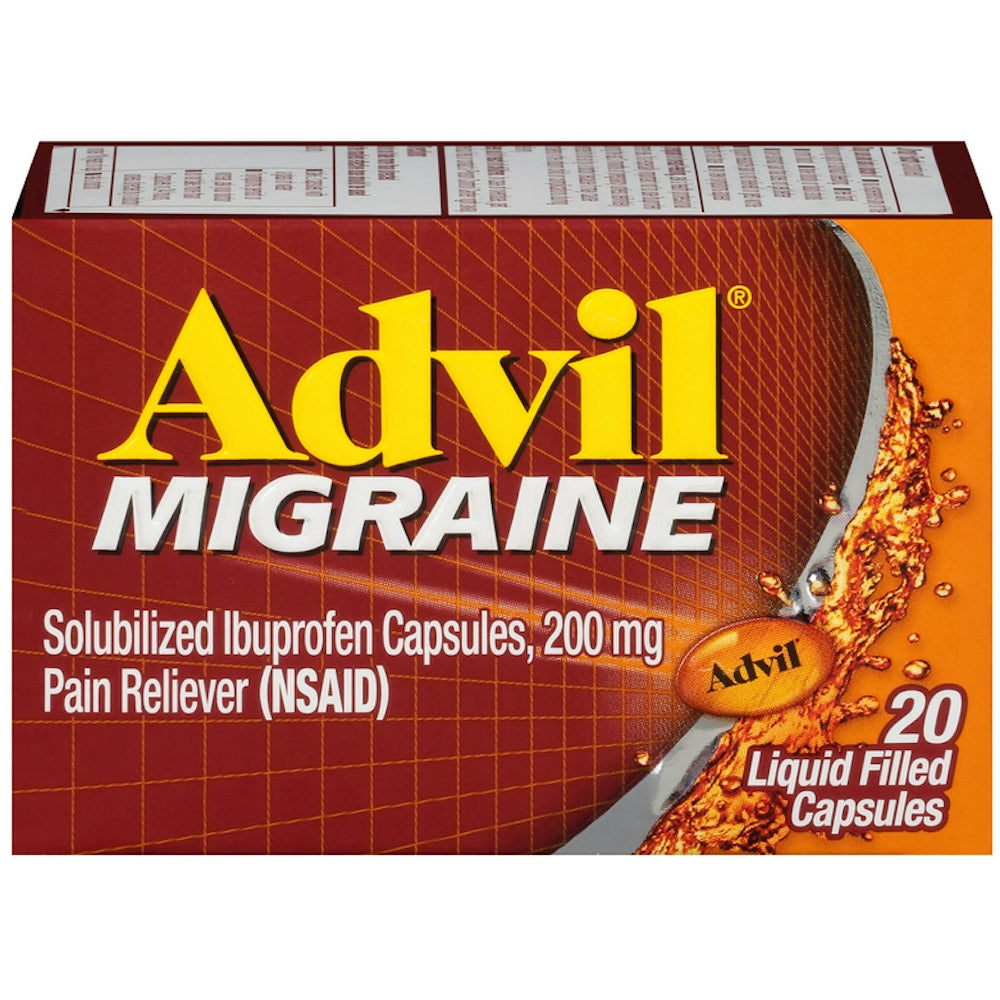 Advil Kundër Dhimbjes së Migrenës Kapsula të Mbushura me Lëng - 200 Mg - 20 copë