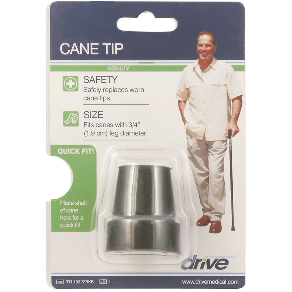 Drive Medical Ersatz-Stockspitze – 3/4 Zoll Durchmesser, Schwarz