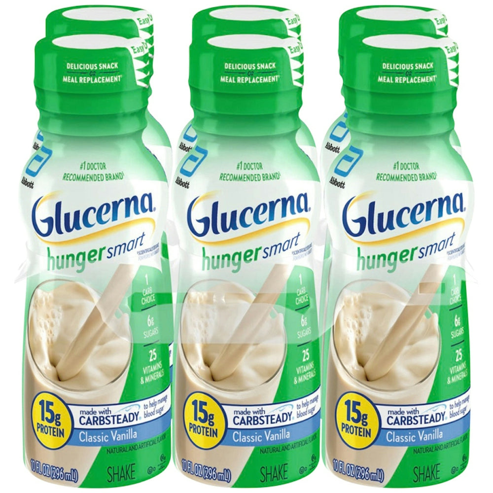 Glucerna Hunger Smart Hausgemachter Vanille-Shake, 6-10 Fl Oz Flaschen