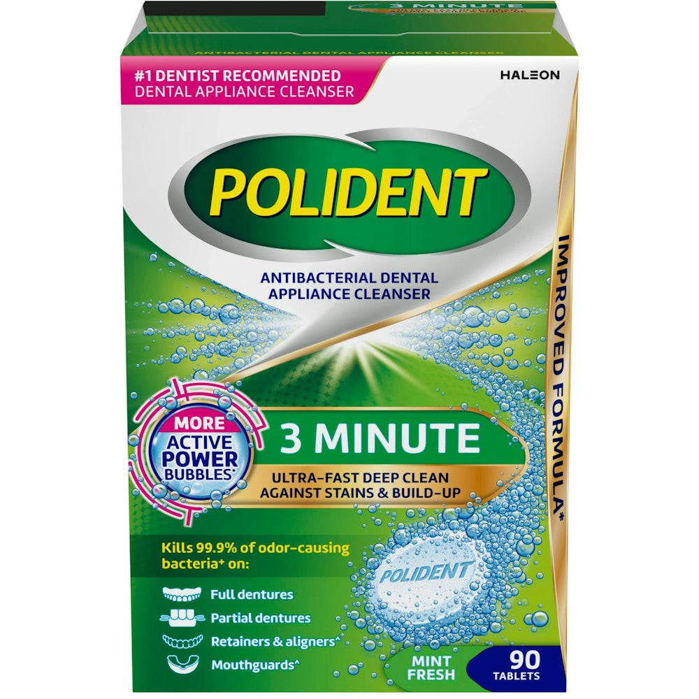 Polident 3 Minuten Antibakterielle Gebissreiniger-Tabletten