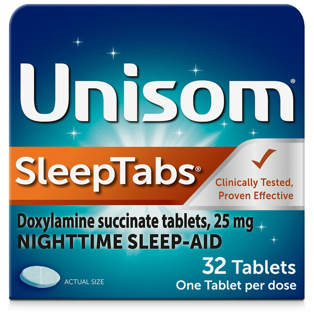 Unisom SleepTabs Ndihmës për Gjumë Gjatë Natës, 25mg Doxylamine Succinate – 32 Copë