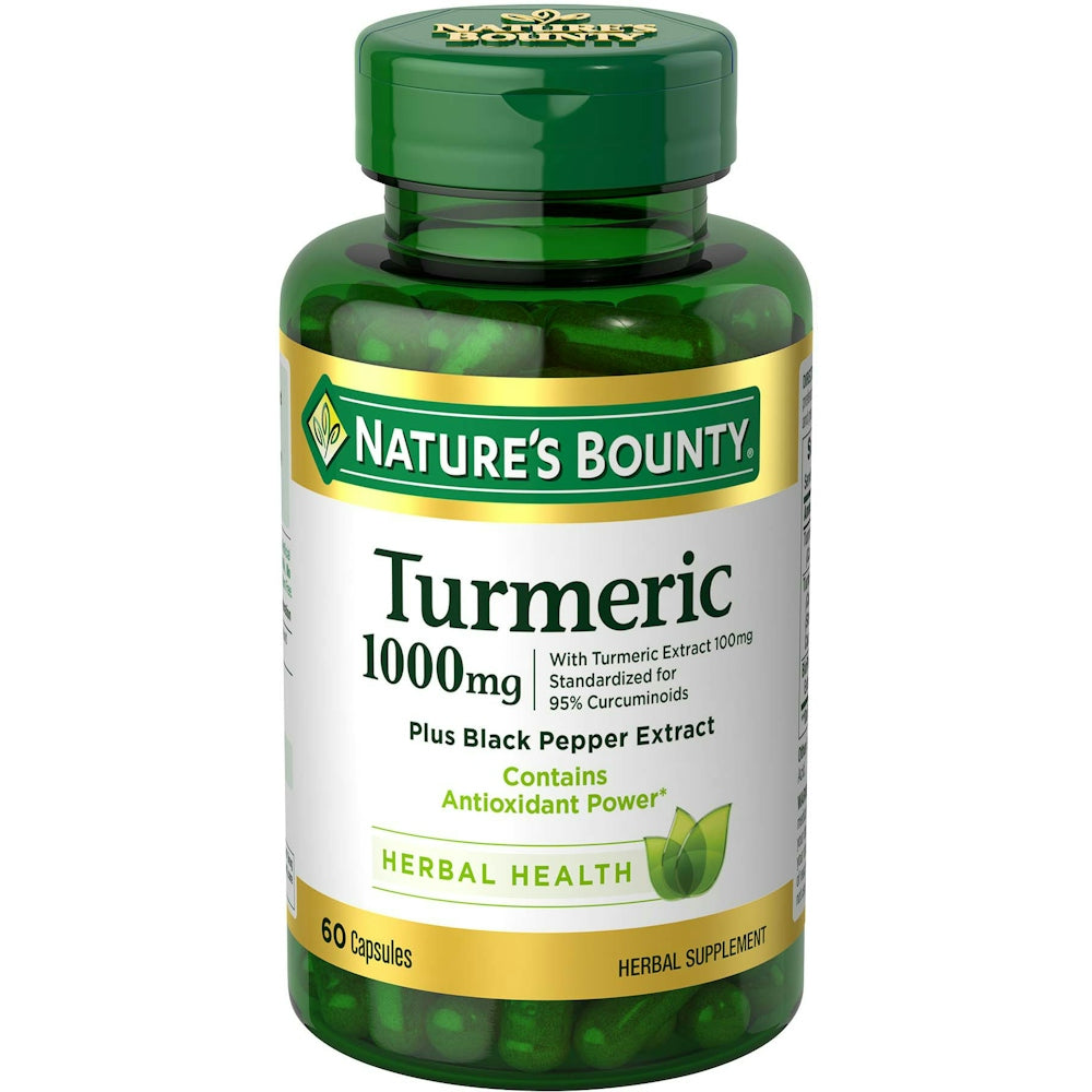 Nature's Bounty Kurkuma plus Schwarzer Pfeffer Extrakt, 1.000 mg, 60 Kapseln