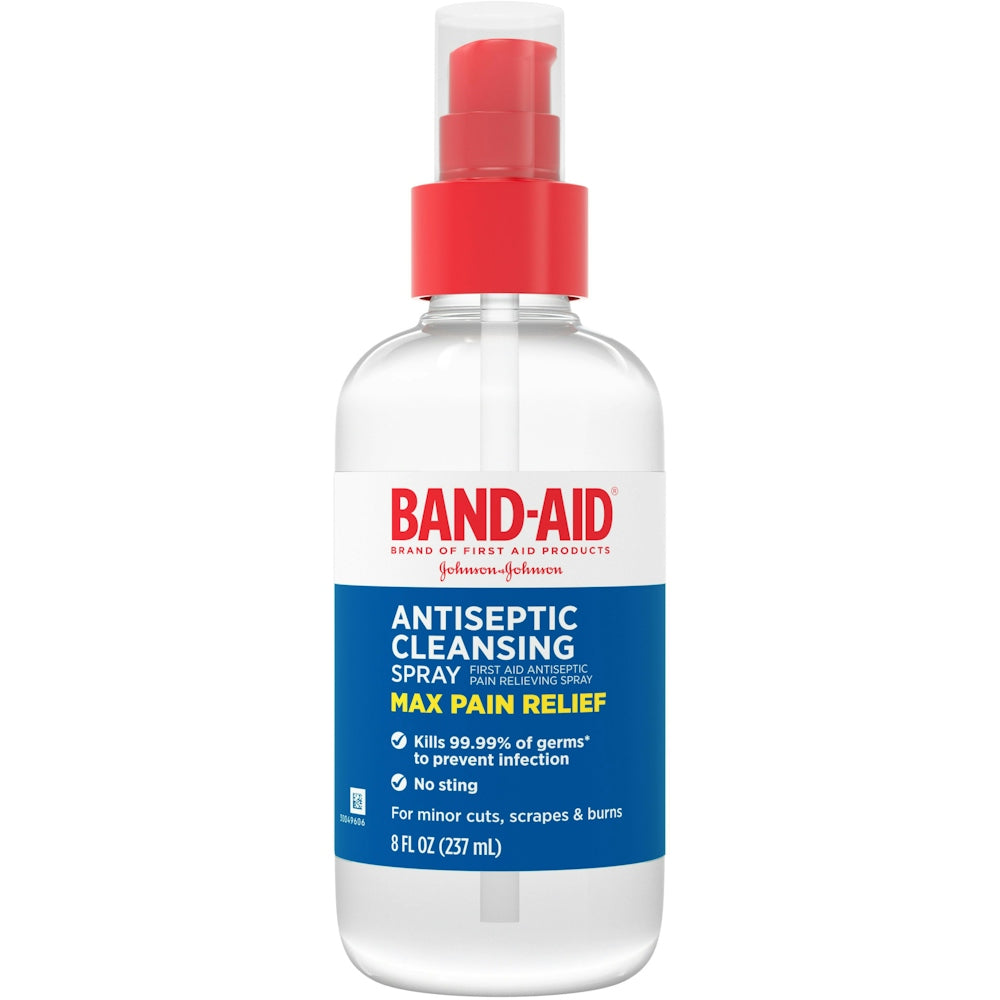 Band-Aid Antiseptisches Reinigungsspray, Maximale Schmerzlinderung, 236 ml
