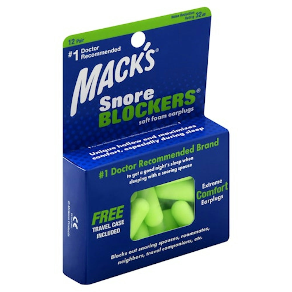 Mack's Snore Blockers Weiche Schaumstoff-Ohrstöpsel - 12 Paar Vorteilspackung
