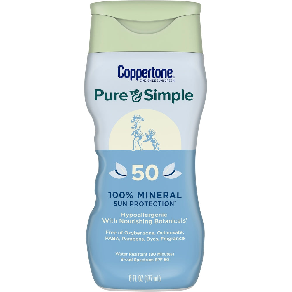 Locion dielli Coppertone Pure & Simple Mineral me Oksid Zinku - SPF 50 - 177 ml