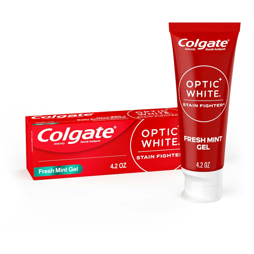 Colgate Optic White Zahnpasta, Fluorid, Kariesschutz, Frisches Minzgel, Fleckenentferner