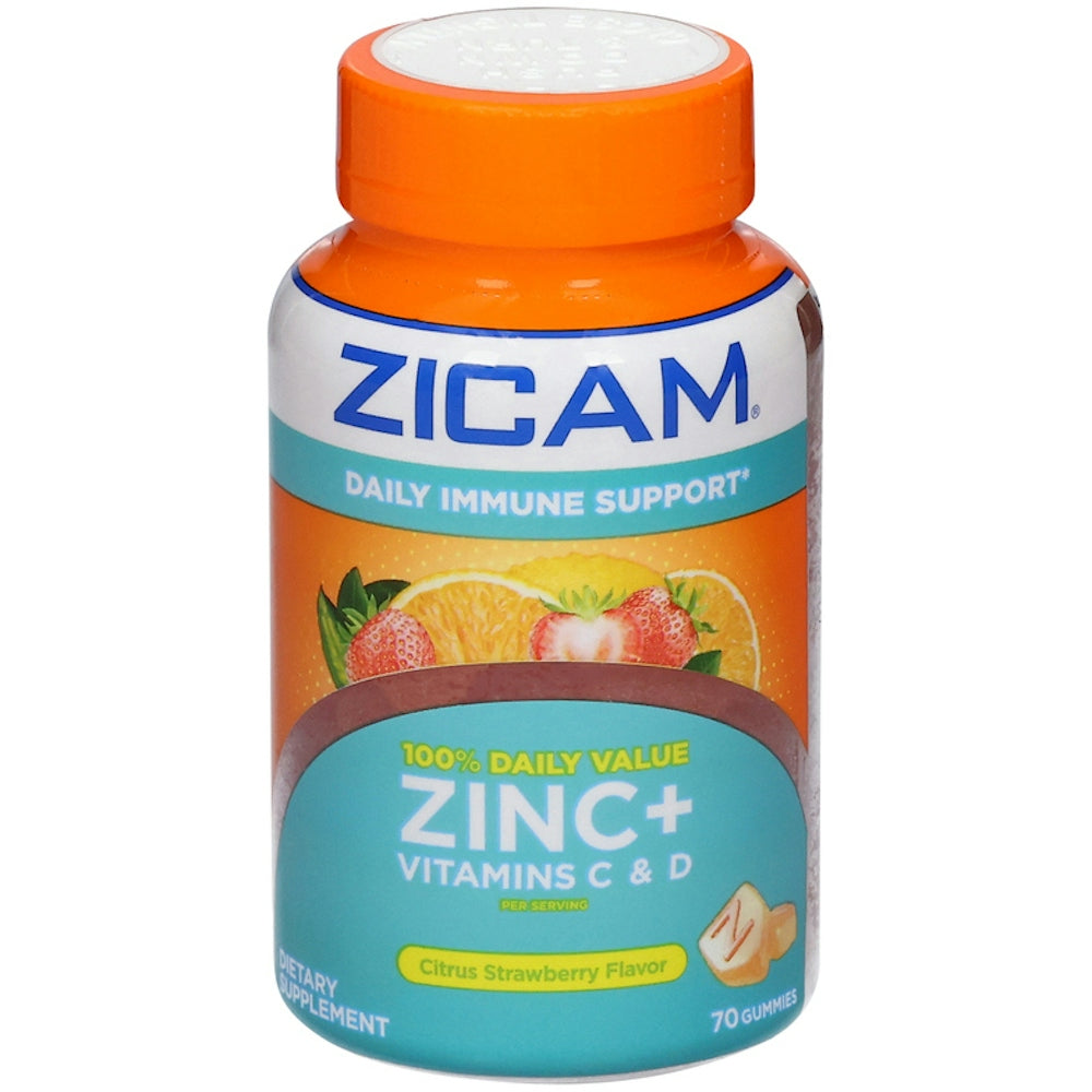 Zicam Zink + Vitamin C & D, Gummis, Zitrus-Erdbeergeschmack