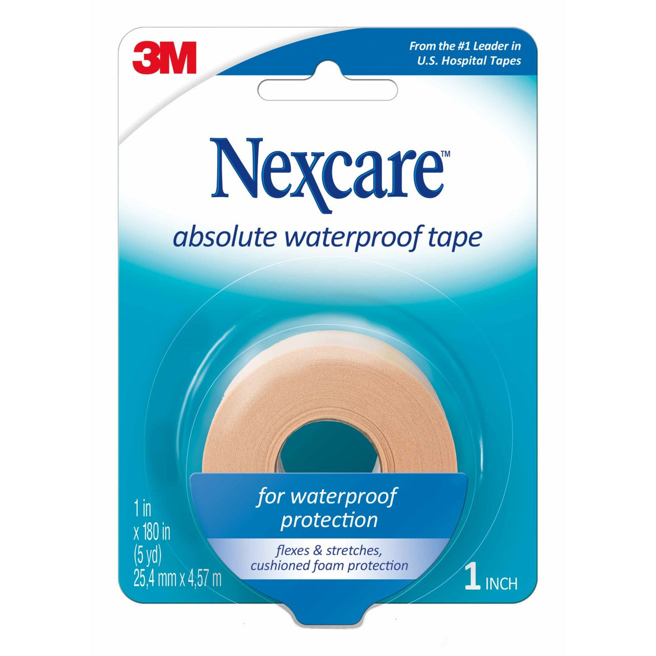 Shirit spitalor Nexcare, jastëkë, absolutisht i papërshkueshëm nga uji, 1 inç