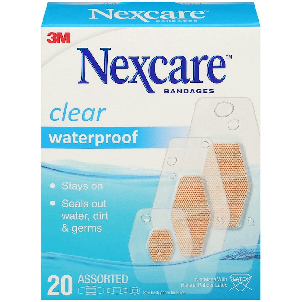 Nexcare Waterproof Pflaster, transparent & atmungsaktiv, verschiedene Größen, 20 Stück