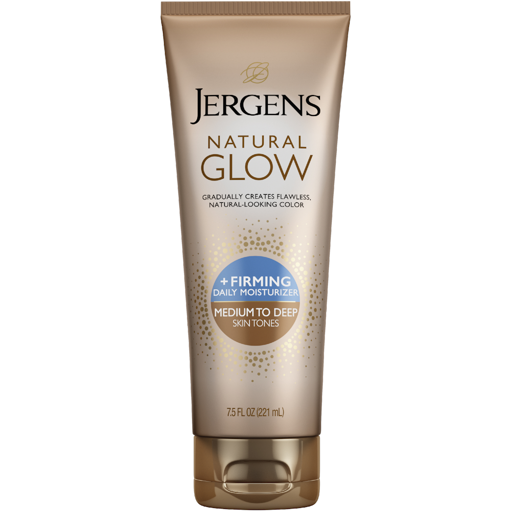 Jergens Natural Glow +Firming Feuchtigkeitslotion für mittlere bis dunkle Hauttypen, 221 ml
