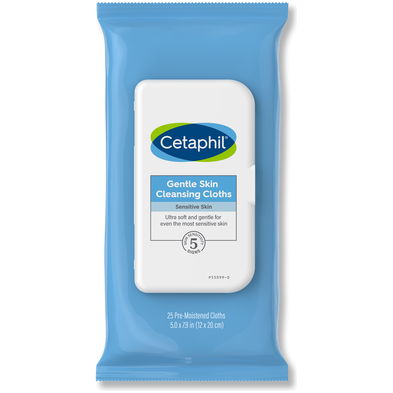 Cetaphil Sanfte Hautreinigungstücher, 25 Stück, für trockene, empfindliche Haut 16.0
