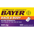 Bayer Back & Body, Lehtësim Ekstra i Fortë Dhimbjesh Aspirinë me Kafeinë, Tableta të Veshura 500 mg