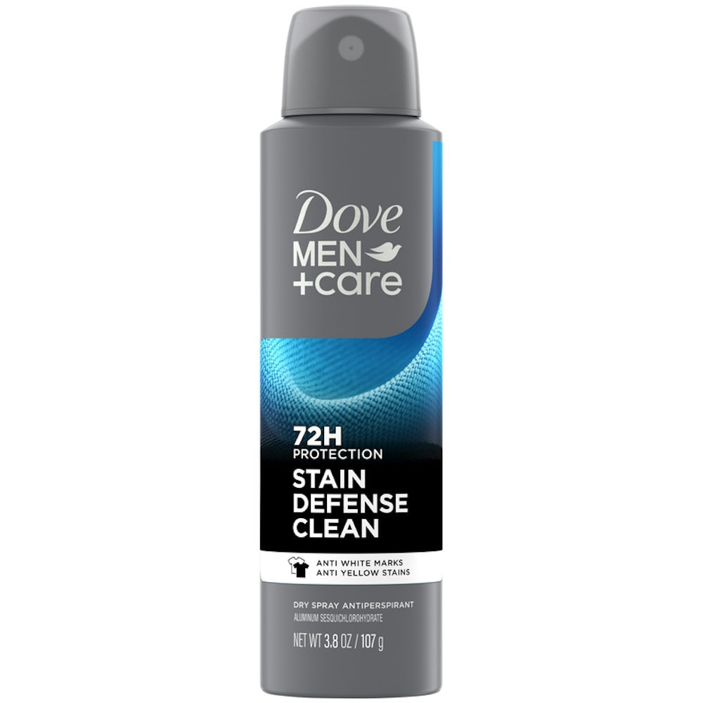 Dove Men Care Stain Defense Clean 72H Dry Spray Antitranspirant Deo, 107 g