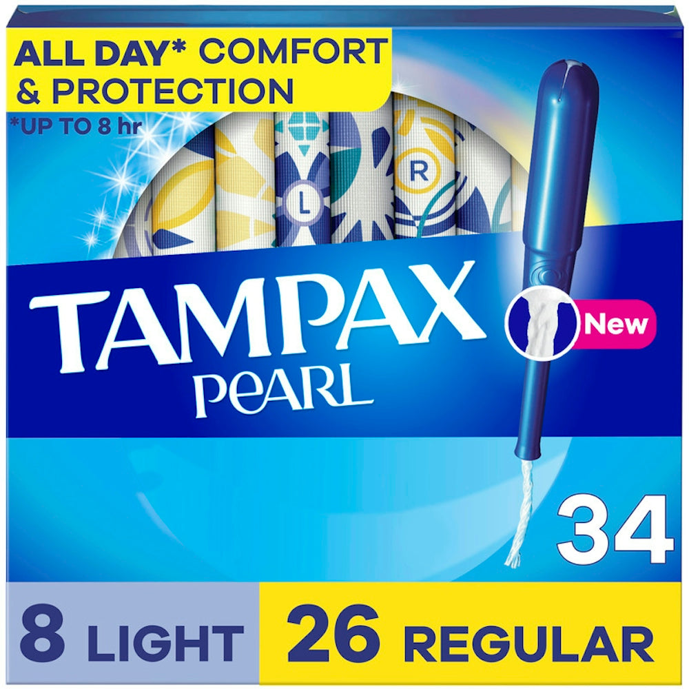 Tampax Pearl mit LeakGuard Braid Duo Pack unparfümierte Tampons – leichte/normale Saugstärke – 34 St.