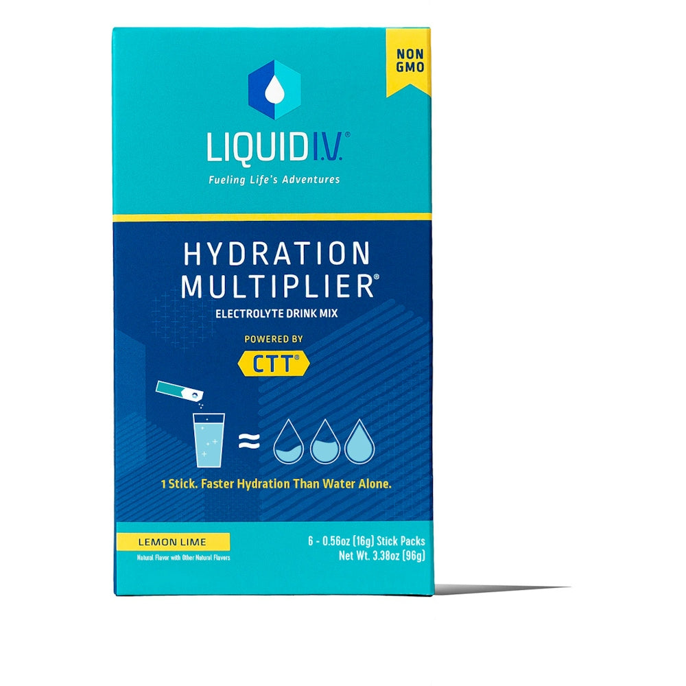 Liquid I.V. Hydration Multiplier, Pluhur Miks Pijeje Elektrolitike, Limon Gëlqeror - 6 Pako Individuale