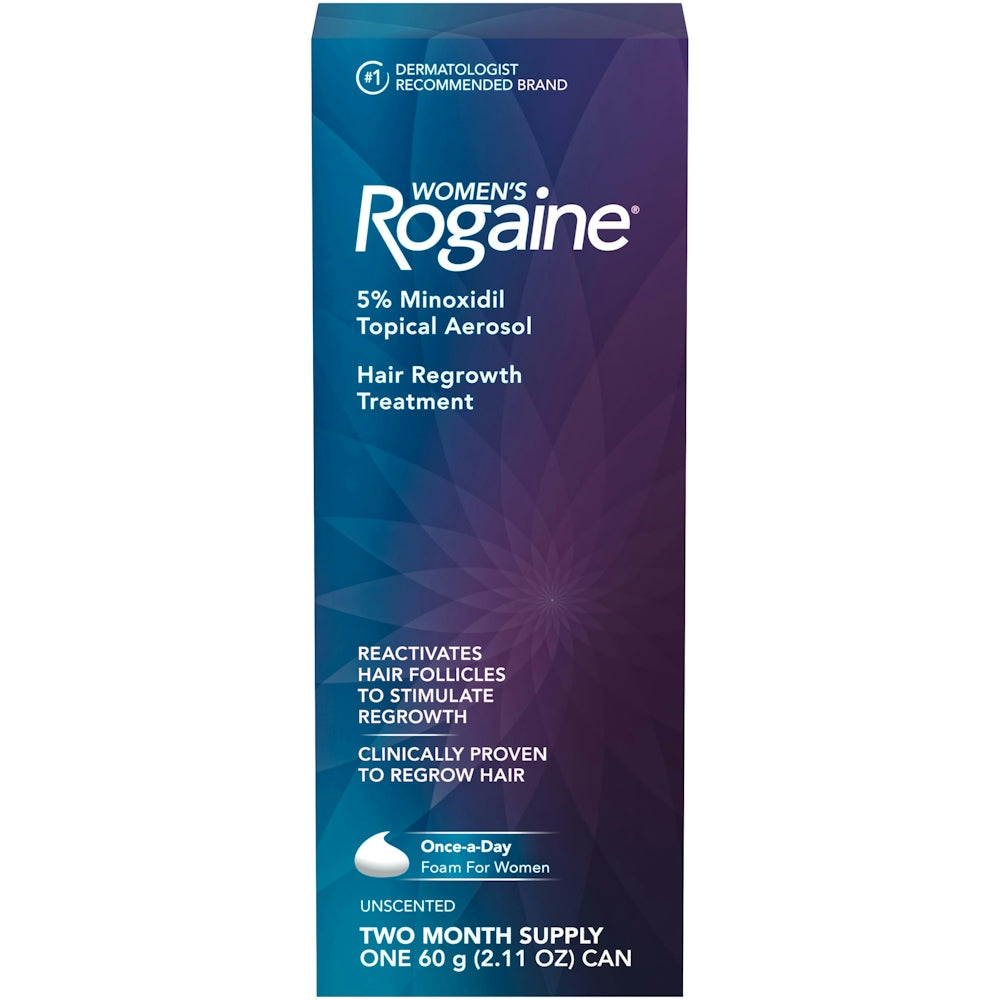Rogaine Trajtimi për Rënien dhe Holimin e Flokëve te Gratë, Shkumë Minoxidil Një Herë në Ditë, Furnizim për Dy Muaj