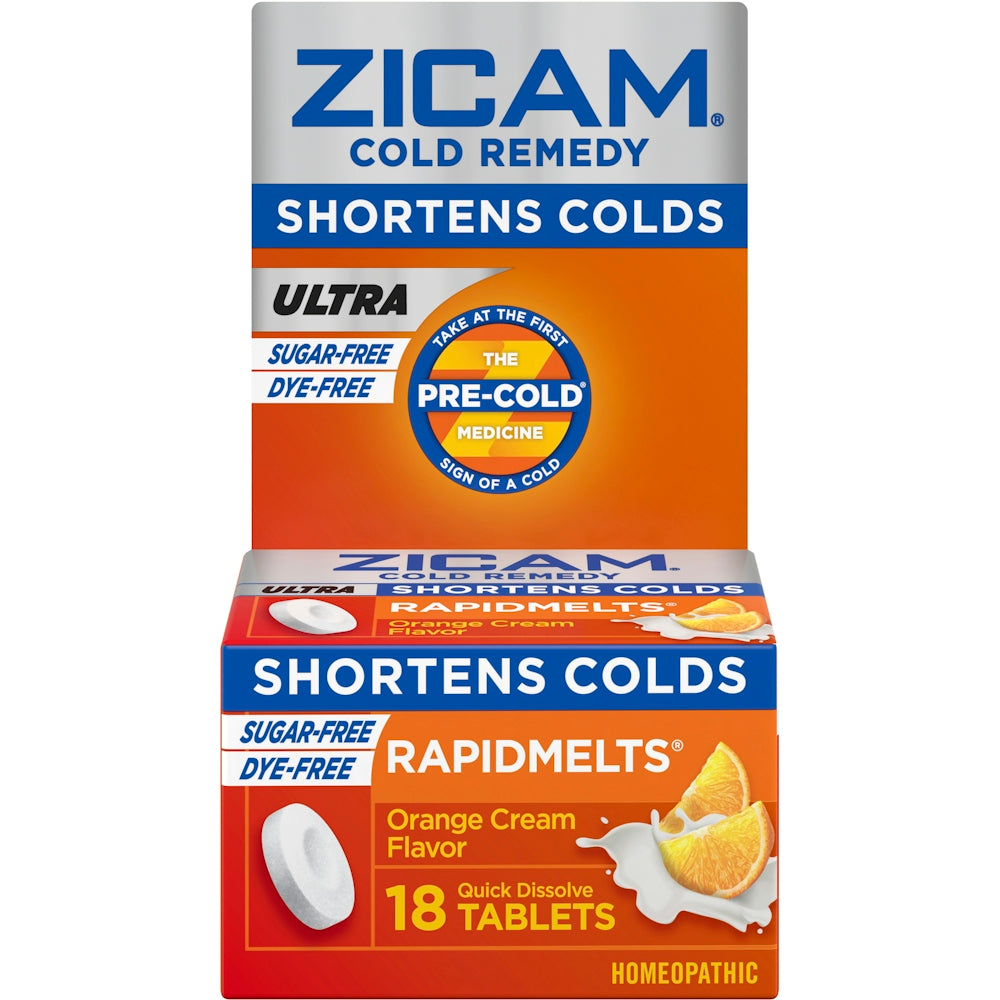 Zicam Zinc Cold Remedy Ultra Rapid Melts Tableta Shpejt Tretëse me Shije Kremi Portokalli 18 copë