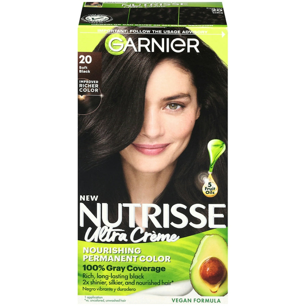 Nutrisse Garnier Nährende Permanente Haarfarbe 20 Weiches Schwarz