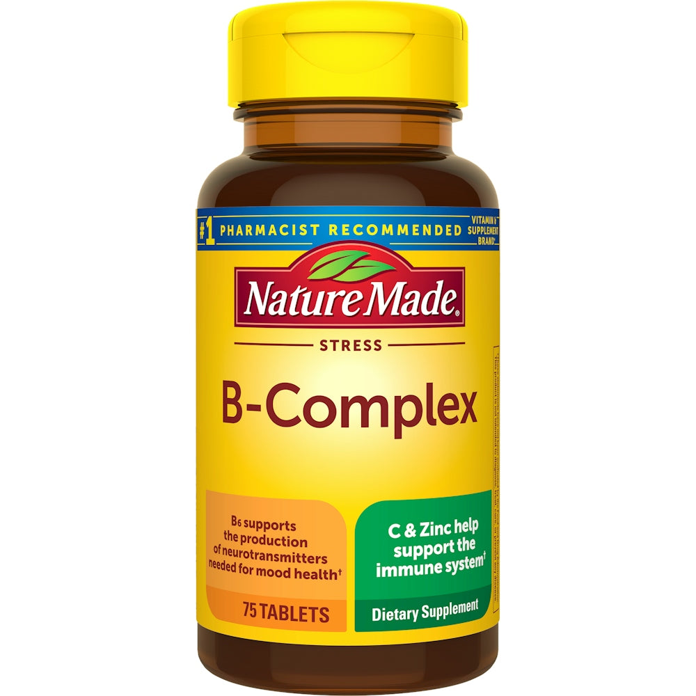 Nature Made Stress B Complex me Tableta të Vitaminës C dhe Zinkut