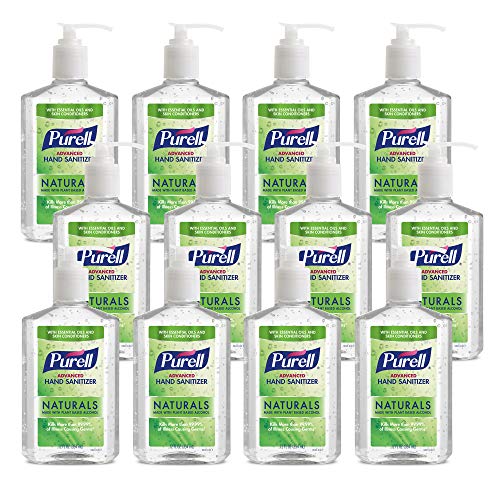 Purell Naturals Advanced Hand Sanitizer Gel, mit Hautpflegemitteln und ätherischen Ölen, 12 fl oz Pumpspender – 9629-12