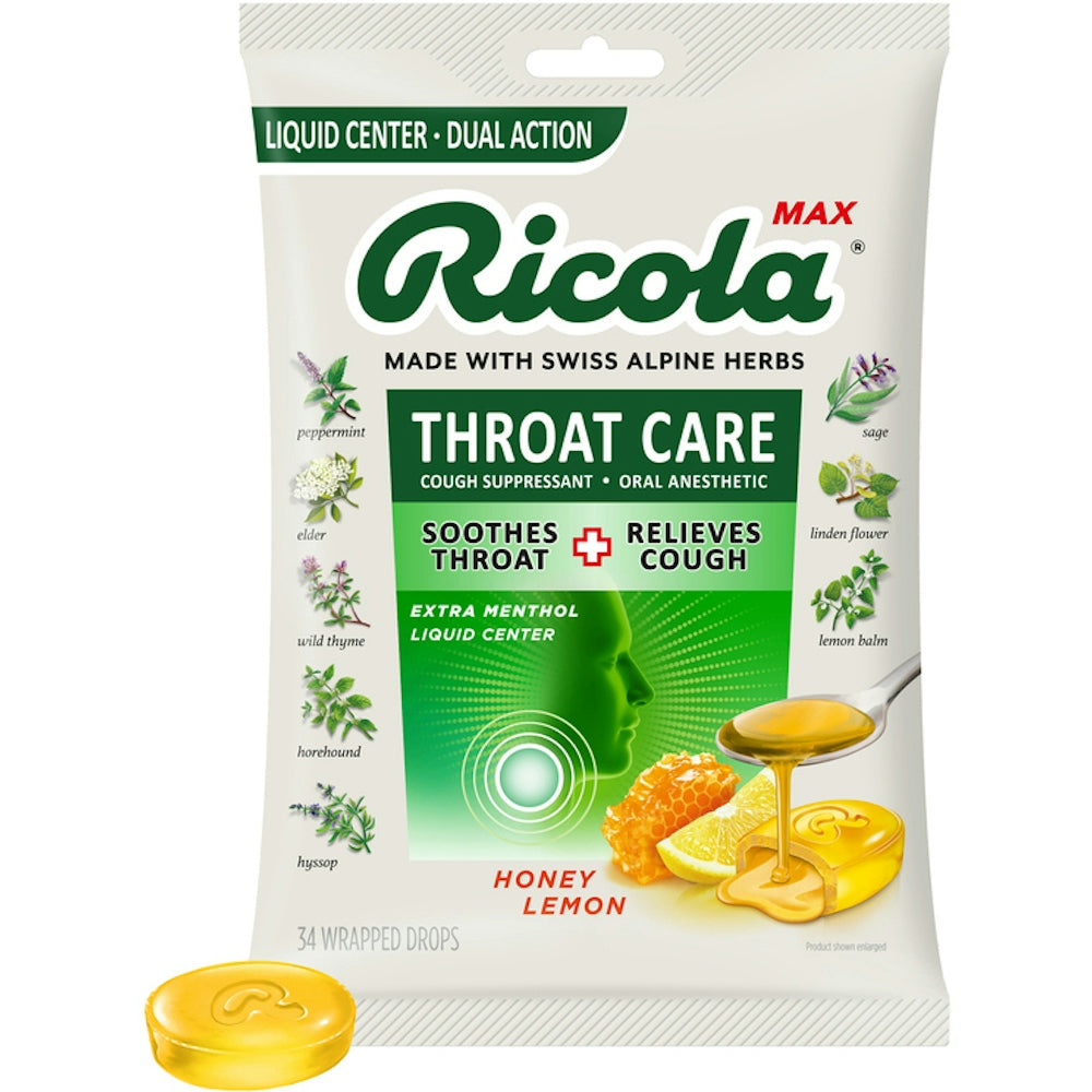 Ricola Karamela, Mjaltë Limon, Për Kujdesin e Fytit, Ekstra Mentol, Qendër e Lëngshme, Karamele të Mbështjella