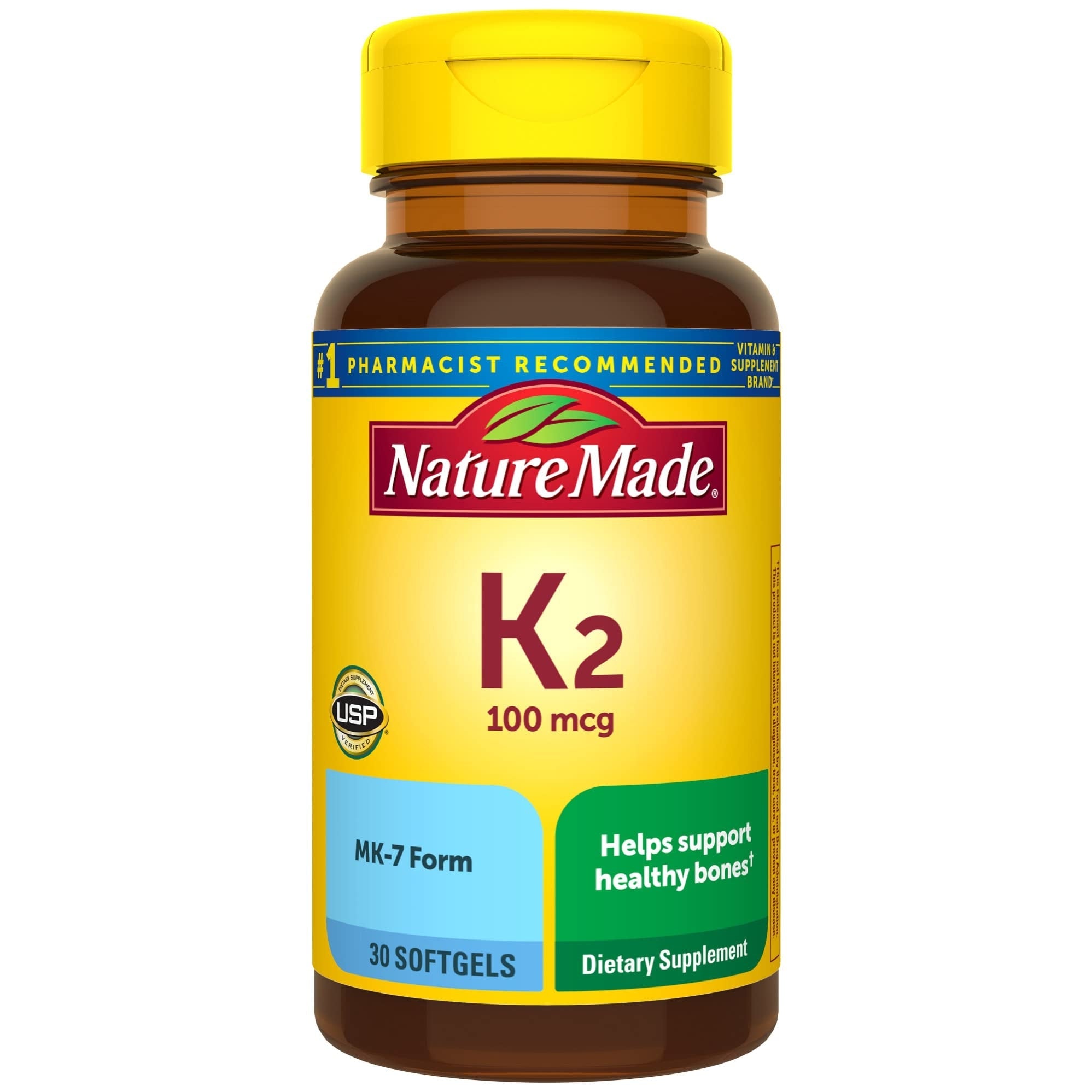 Nature Made Vitamin K2 100 Mcg Kapsula të Buta, 30 Copë Për Shëndetin e Kockave