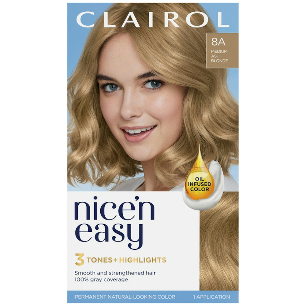 Clairol Nice N Easy Permanente Haarfarbe 8A Mittelaschblond