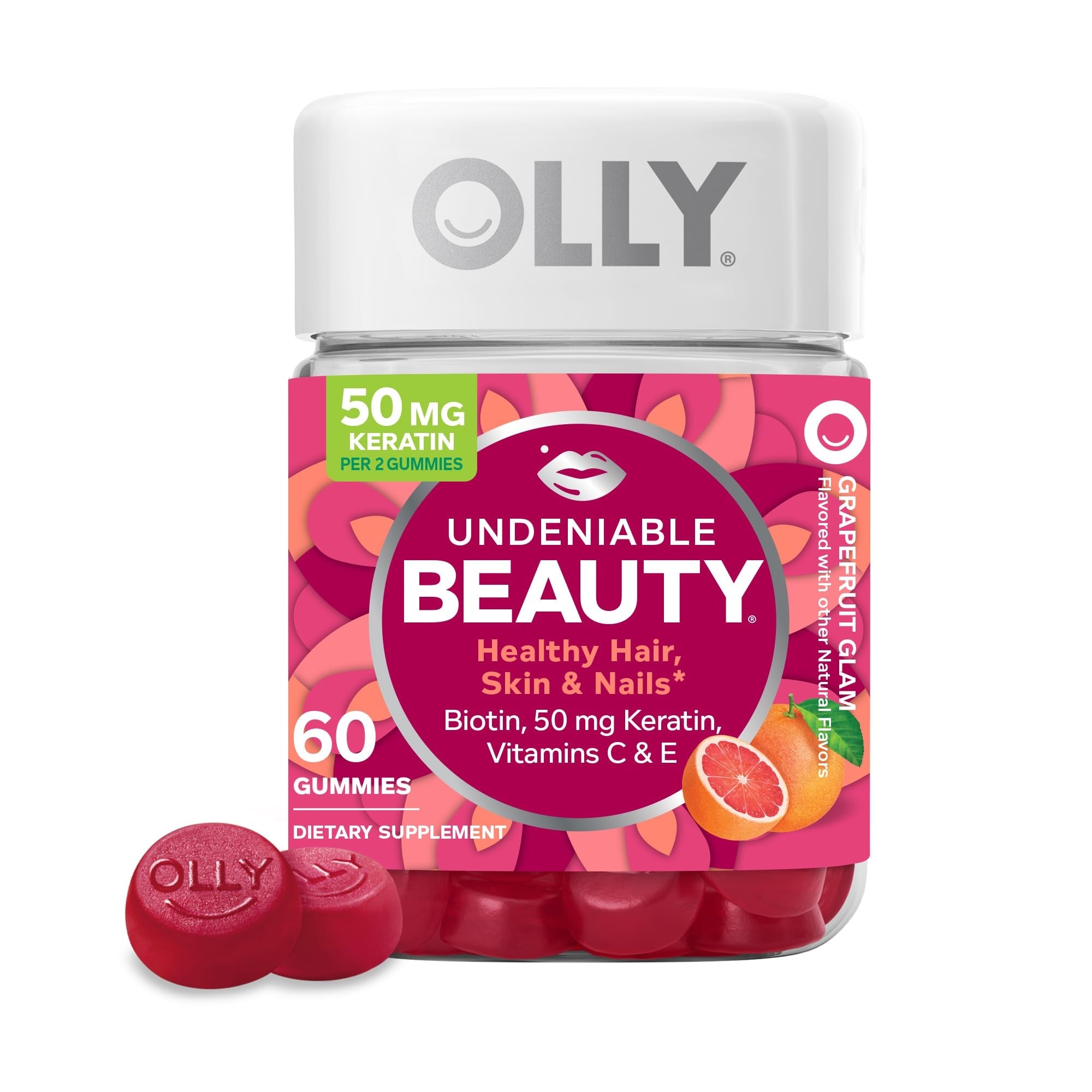 OLLY® Bukuri e Padiskutueshme – Pampelës Rozë Magjepsëse (60 Karamele gome)