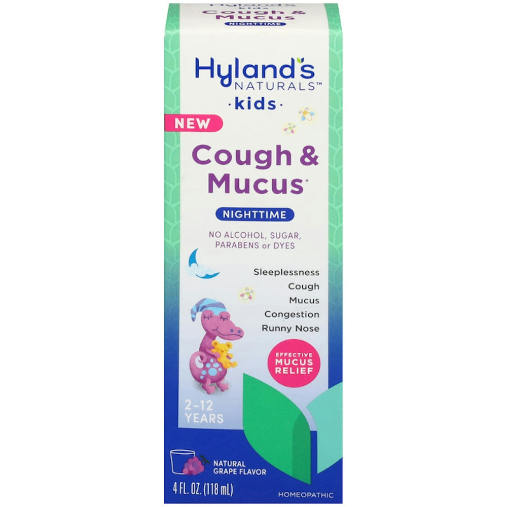 Hyland's Naturals Husten & Schleim, Nacht, Natürlicher Traubengeschmack, Kinder