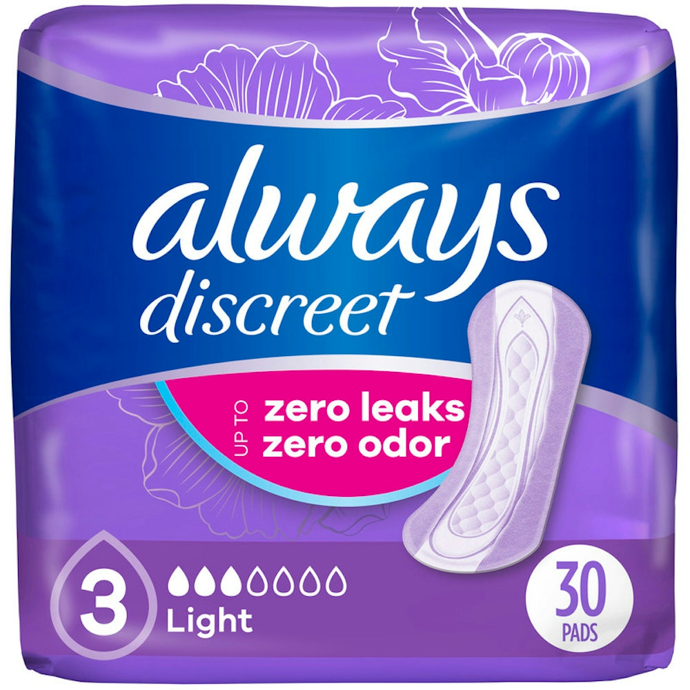 Always Discreet Einlagen, leichte Saugfähigkeit, normale Länge, 30 Stück